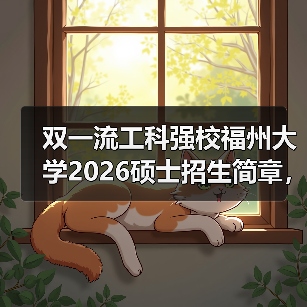 双一流工科强校福州大学2026硕士招生简章，一键get（图1）