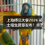 上海师范大学2026 硕士招生简章发布！师范类报考要点 get（图1）